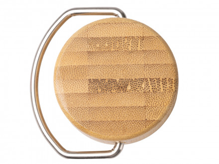 Термобутылка Нобук из переработанной нержавеющей стали, с бамбуковой крышкой, серый