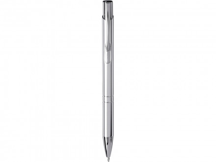 Кнопочная шариковая ручка Moneta из анодированного алюминия, синие чернила, хром