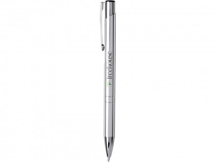 Кнопочная шариковая ручка Moneta из анодированного алюминия, синие чернила, хром