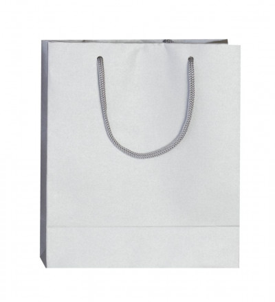 Пакет бумажный «Блеск», малый, серебристый