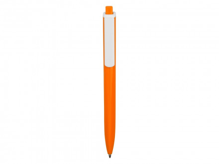 Ручка пластиковая трехгранная шариковая Lateen, оранжевый/белый