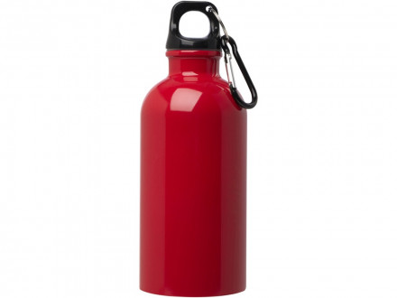 Одностенная бутылка для воды с карабином Oregon, изготовленная из нержавеющей стали, сертифицированной по стандарту RCS, объемом 400 мл - Красный