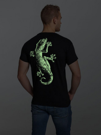 Футболка «Геккон» со светящимся принтом, черная