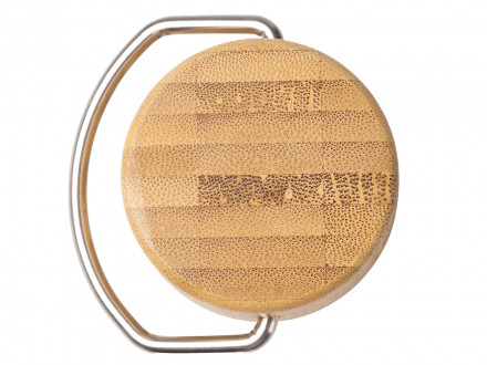 Термобутылка Нобук из переработанной нержавеющей стали, с бамбуковой крышкой, красный