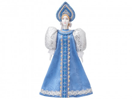 Подарочный набор: кукла фарфоровая, мед, голубой