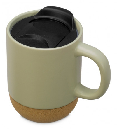 Подарочный набор с кружкой, медом и ложкой для меда, оливковый