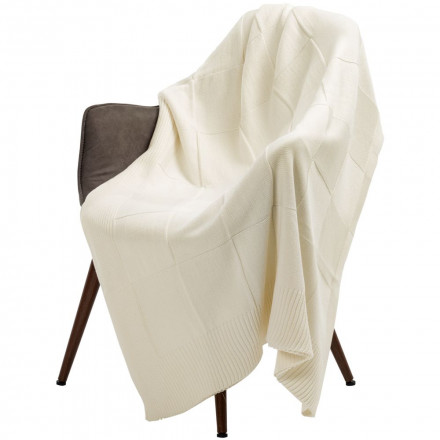 Плед Chess Queen, молочно-белый