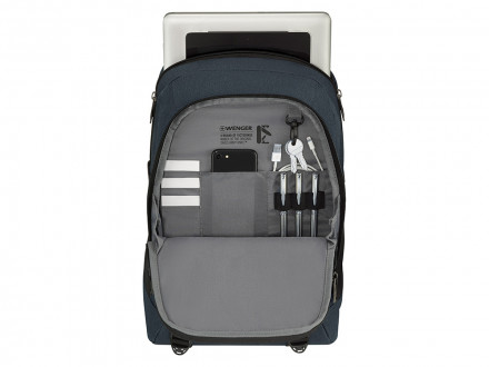 Рюкзак WENGER Oryson 16, серый/чёрный, переработанный ПЭТ/Полиэстер, 32х45х19 см, 25 л.