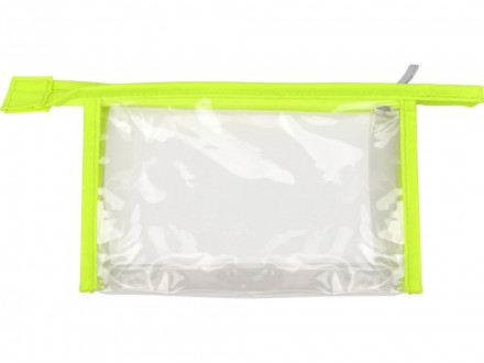 Прозрачная пластиковая косметичка Lucy, зеленое яблоко/прозрачный