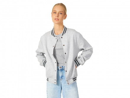Бомбер Oxford, серый меланж, унисекс