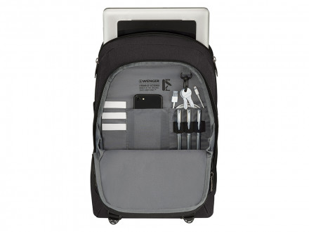 Рюкзак WENGER Oryson 16, чёрный, переработанный ПЭТ/Полиэстер, 32х45х19 см, 25 л.