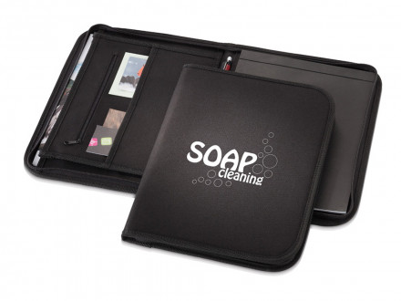 Папка А4 Berkeley на молнии с блокнотом, черный