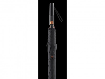 Зонт-трость 7399 Alugolf полуавтомат, черный/медный