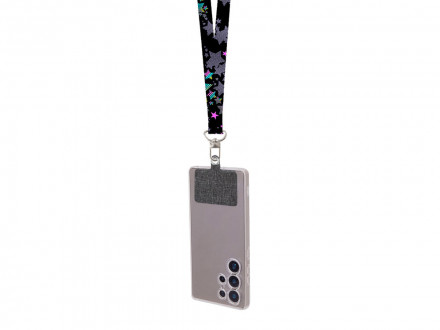 Ланъярд 2,5 см под сублимацию с трендовым карабином и большим держателем для телефона из ПЭ