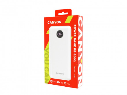 Портативный аккумулятор Canyon PB-2002 (CNE-CPB2002W), белый