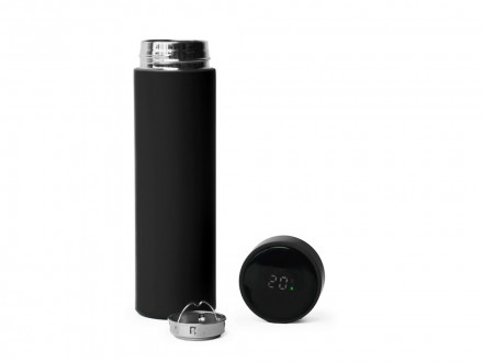 Термос FAMILY MARK LED, soft touch (Чёрный)