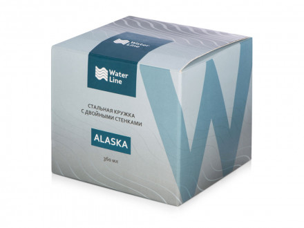 Кружка стальная Alaska с крышкой слайдером, powder coating, синий
