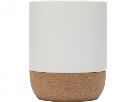 Billie керамическая кружка для сублимации объемом 300 мл с пробковыми деталями, белый