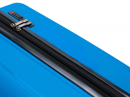 Чемодан TORBER В Отпуск, ярко-синий, полипропилен, 55 х 36 х 21,5 см, 37 л