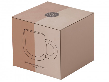 Кружка с двойными стенками с широкой ручкой Fog, прозрачный