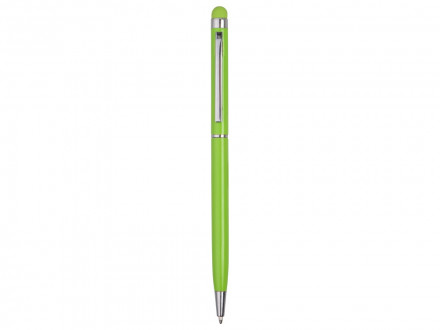 Ручка-стилус металлическая шариковая Jucy, зеленое яблоко