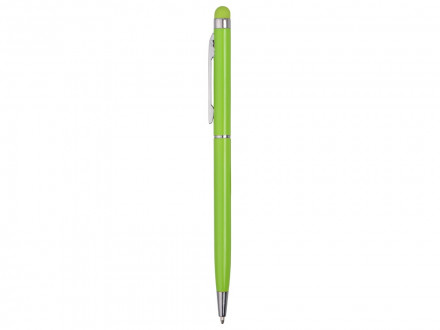 Ручка-стилус металлическая шариковая Jucy, зеленое яблоко