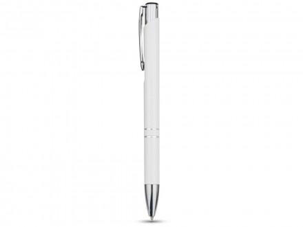 Алюминиевая шариковая кнопочная ручка Moneta, синие чернила, белый