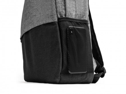 Рюкзак SIDNEY переработанного полиэстера, серый меланж/черный