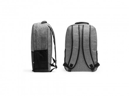 Рюкзак SIDNEY переработанного полиэстера, серый меланж/черный