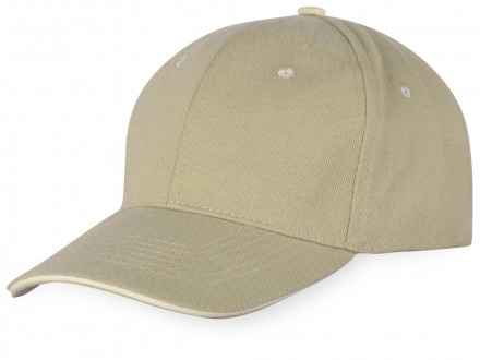 Бейсболка New Castle F 6-ти панельная, оливковый/натуральный