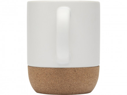 Billie керамическая кружка объемом 300 мл с пробковыми деталями и матовой отделкой, белый