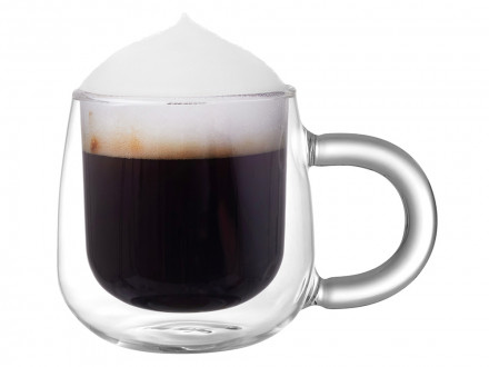 Кружка с двойными стенками с широкой ручкой и градиентным покрытием Fog, черный