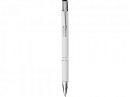 Шариковая кнопочная ручка Moneta с матовым антискользящим покрытием, белый
