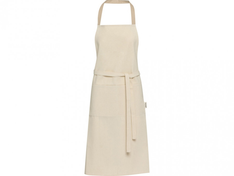 Nia фартук из переработанного хлопка плотностью 200 г/м² - бежевый овсяный