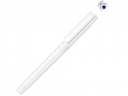 Роллер из переработанного rPET материала RECYCLED PET PEN PRO R, белый с синими чернилами