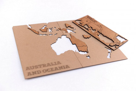 Деревянная карта мира World Map True Puzzle Large, коричневая