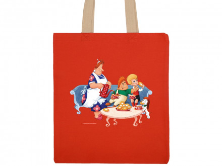 Сумка 260 г/м2 с парусиновыми ручками Карлсон, красный