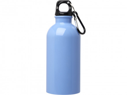 Одностенная бутылка для воды с карабином Oregon, изготовленная из нержавеющей стали, сертифицированной по стандарту RCS, объемом 400 мл - Cloud Blue