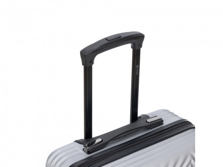 Чемодан TORBER Lama, серебристый, ABS-пластик, 38 х 21 х 55 см, 37 л