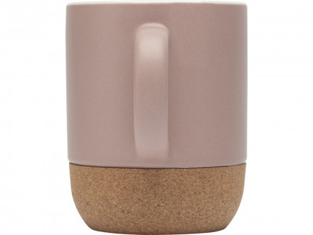 Billie керамическая кружка объемом 300 мл с пробковыми деталями и матовой отделкой, пыльно-розовый