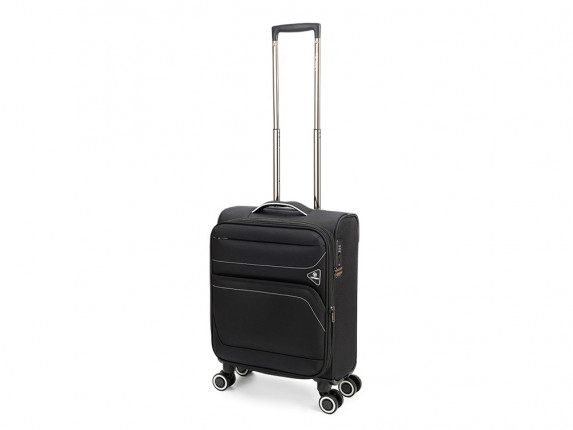 Чемодан TORBER НЕРО, чёрный, переработанный ПЭТ, 40 х 20 х 55 см, 37 л