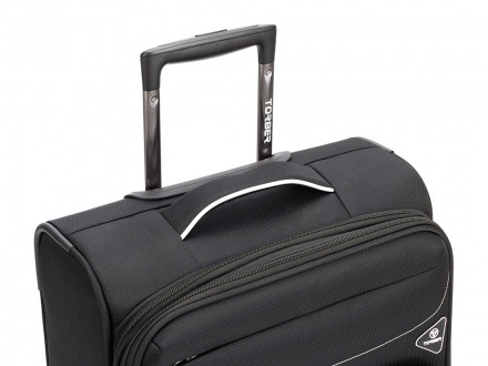 Чемодан TORBER НЕРО, чёрный, переработанный ПЭТ, 40 х 20 х 55 см, 37 л