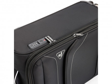 Чемодан TORBER НЕРО, чёрный, переработанный ПЭТ, 40 х 20 х 55 см, 37 л