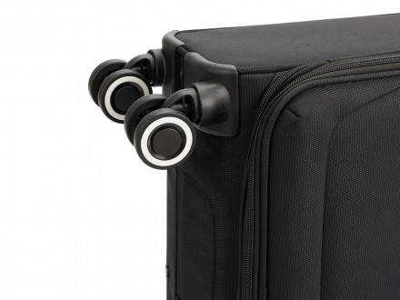 Чемодан TORBER НЕРО, чёрный, переработанный ПЭТ, 40 х 20 х 55 см, 37 л