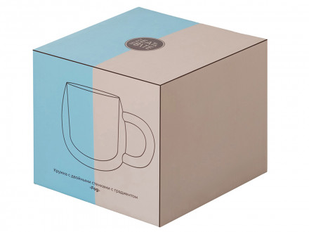 Кружка с двойными стенками с широкой ручкой и градиентным покрытием Fog, красный