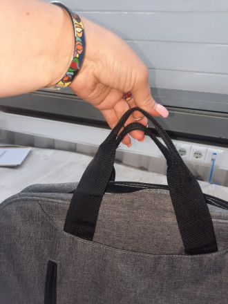 Сумка для ноутбука Wing с вертикальным наружным карманом, черный (Р)