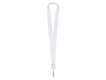 Ланъярд 2,5 см с ретрактором, белый