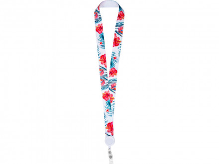 Ланъярд 2,5 см с ретрактором, белый