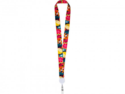 Ланъярд 2,5 см с ретрактором, белый