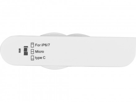 Универсальный переходник Smarty (Micro USB / Lightning / Type C), белый